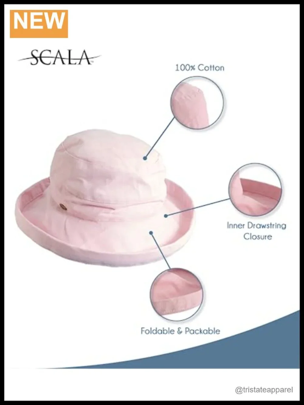 Women's Medium Brim Cotton Sun Hat UPF 50+ Foldable